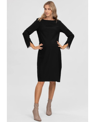 Made in Italy CORSO VERCELLI Black Maternity Dress with Contrasting Cuffs